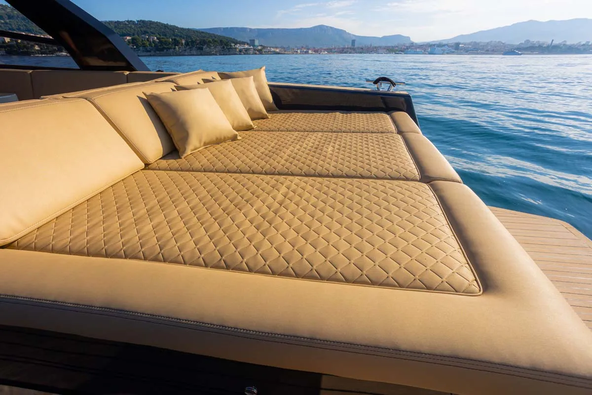 Deck of Gariful 1, a Colnago 35 motorboat at Split, Croatia