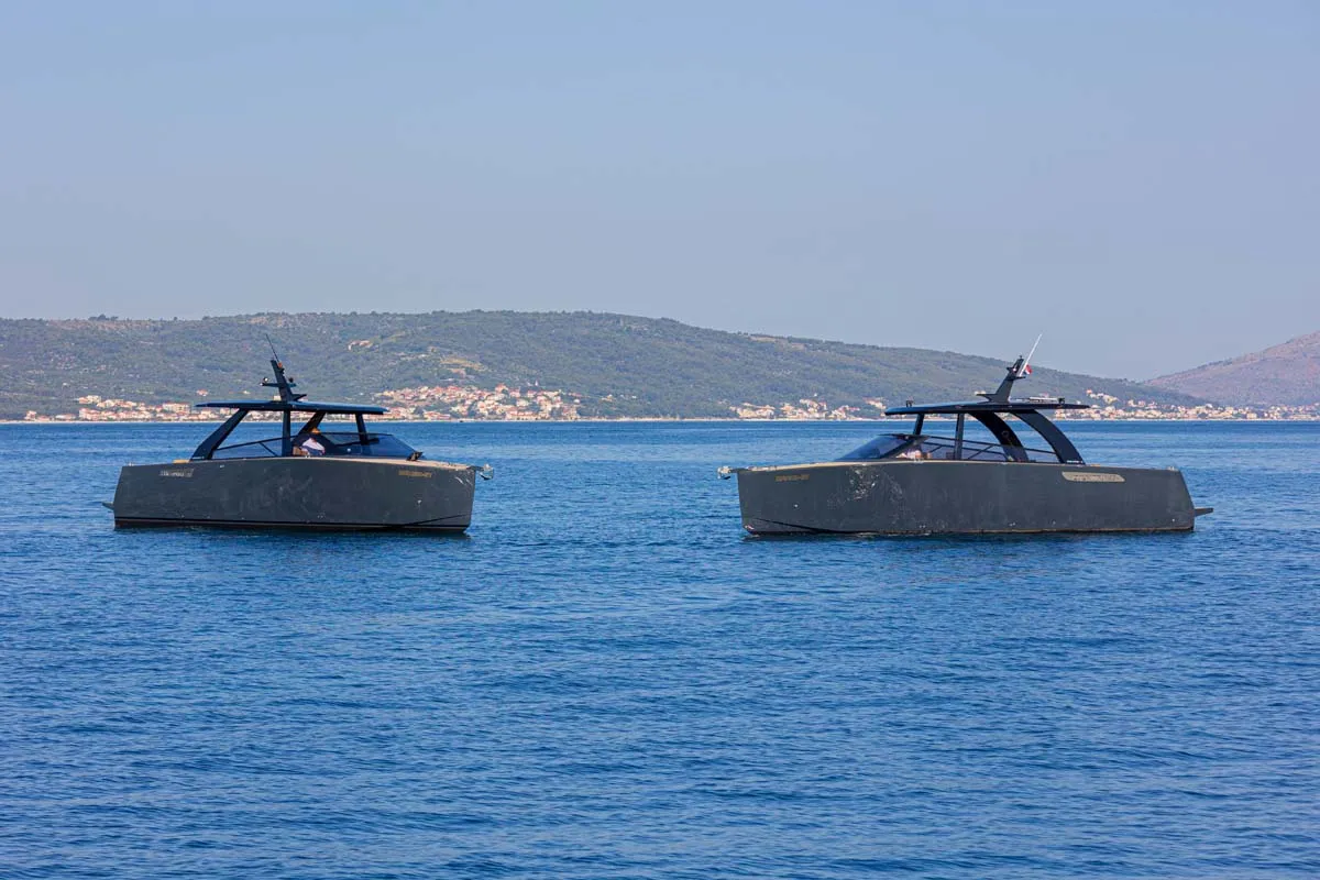 Exterior view of Gariful 1, a Colnago 35 motorboat at Split, Croatia