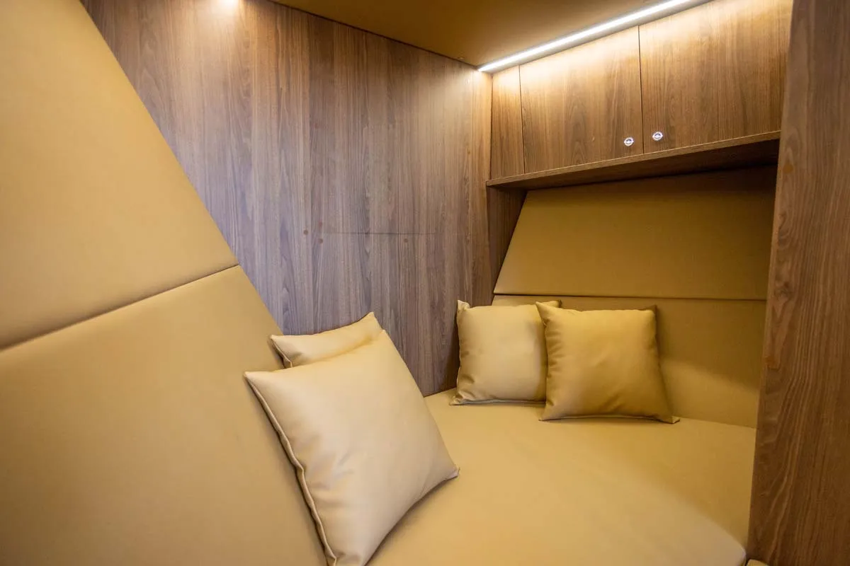 Cabin on Gariful 1, a Colnago 35 motorboat at Split, Croatia
