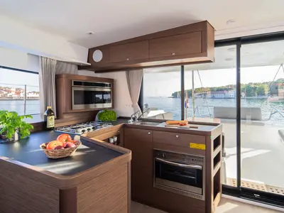 Galley of Woo Woo, a Lagoon 42 OW catamaran at Grad Šibenik, Croatia