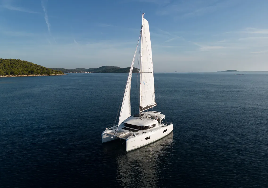 Exterior view of Woo Woo, a Lagoon 42 OW catamaran at Grad Šibenik, Croatia