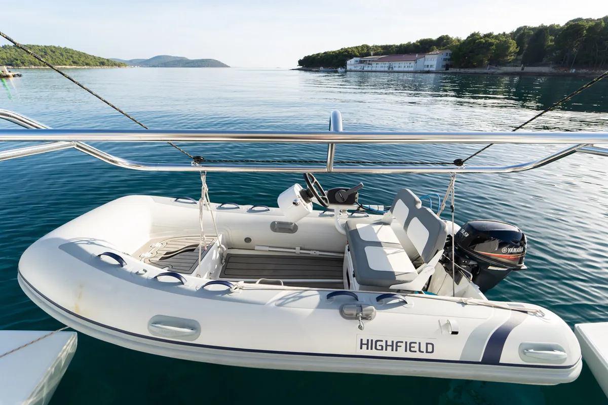 Woo Woo, a Lagoon 42 OW catamaran at Grad Šibenik, Croatia