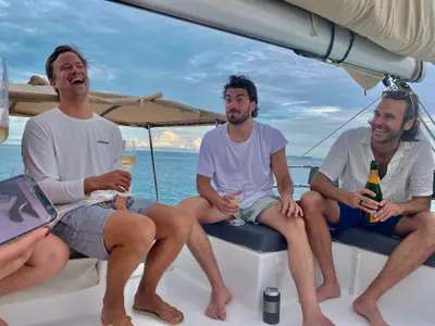 Deck of Purpose, a Fountaine Pajot Saba 50 catamaran at Simpson Bay, Sint Maarten