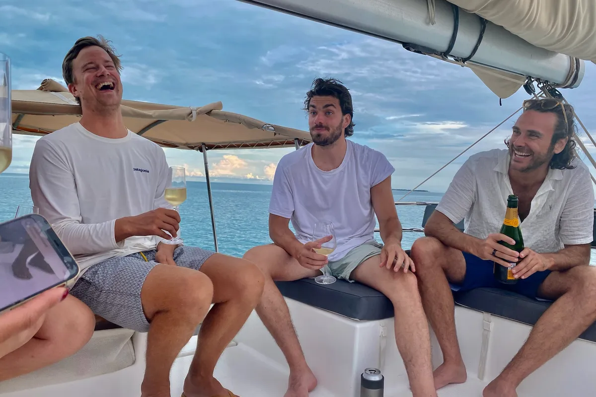 Deck of Purpose, a Fountaine Pajot Saba 50 catamaran at Simpson Bay, Sint Maarten