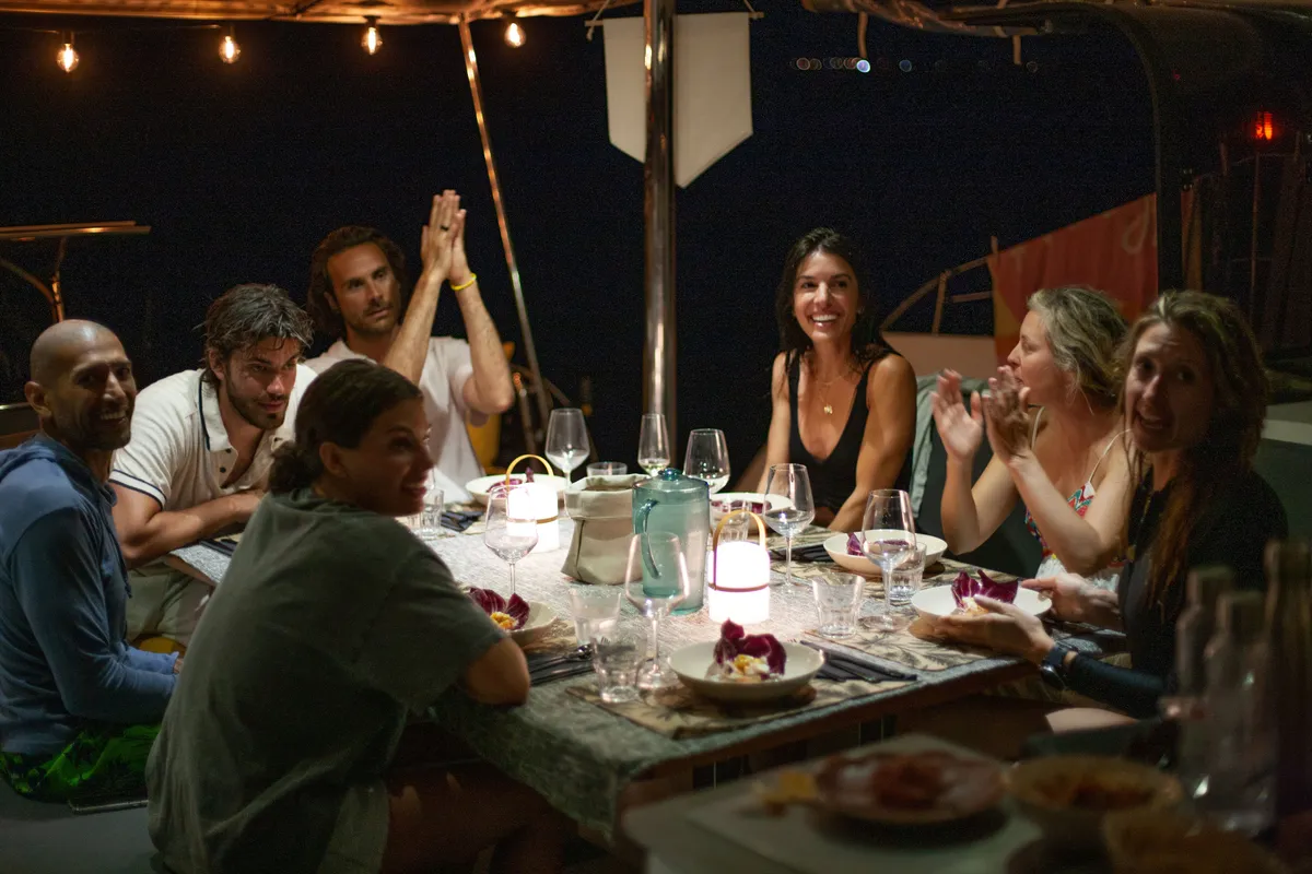 Deck of Purpose, a Fountaine Pajot Saba 50 catamaran at Simpson Bay, Sint Maarten