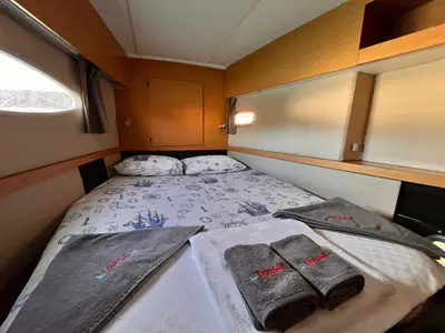 Cabin on Lycia, a Fountaine Pajot Helia 44 catamaran at Fethiye, Turkey