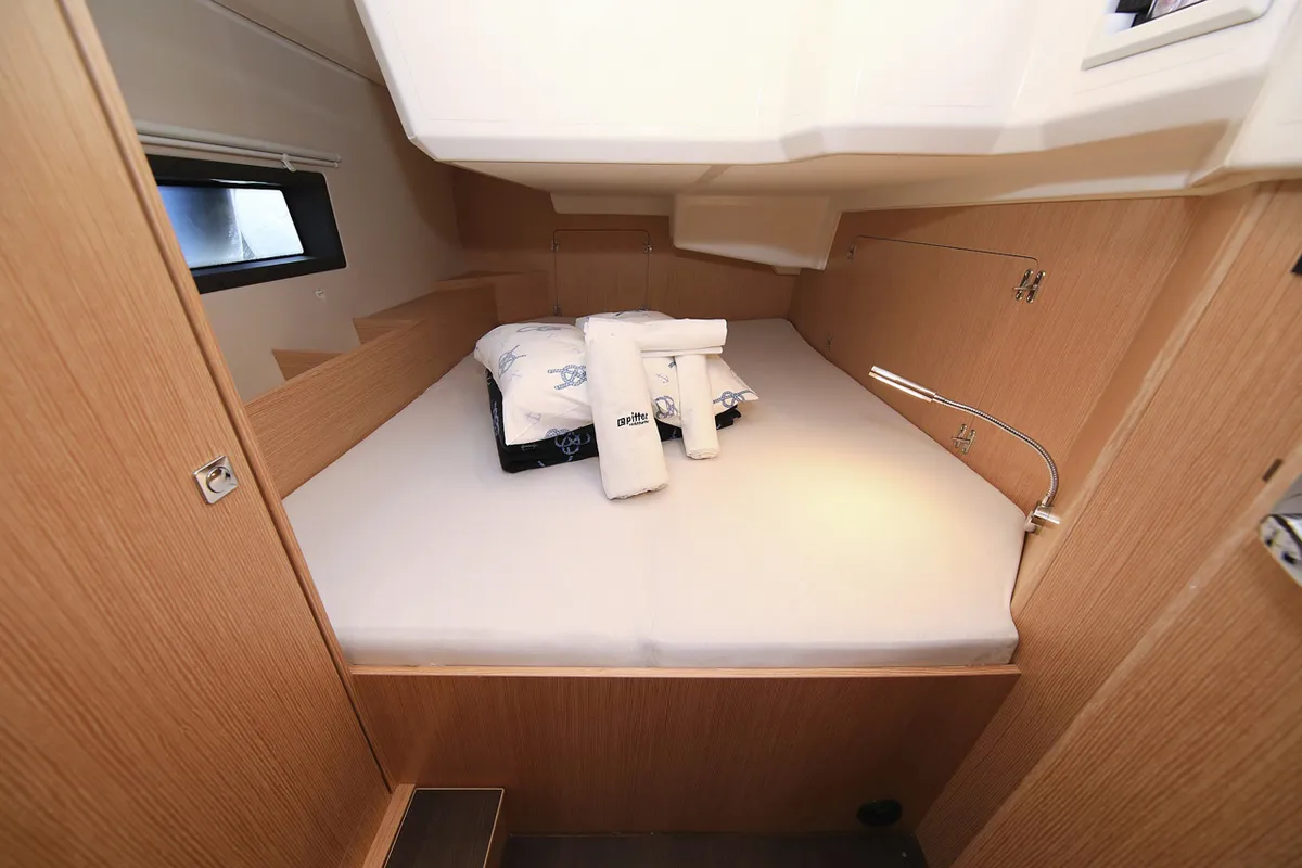 Cabin on Lizzy, a Bavaria C42 Style sailboat at Grad Trogir, Croatia