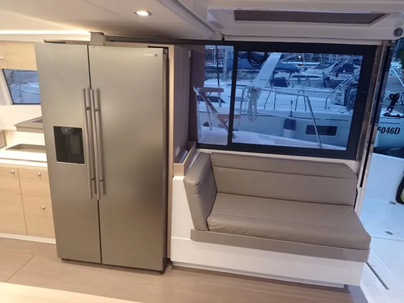 Salon of Mary, a Bali 4.3 catamaran at Cannigione, Italy