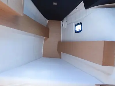 Cabin on Salazar, a Dufour 48 Cat catamaran at Palermo, Italy