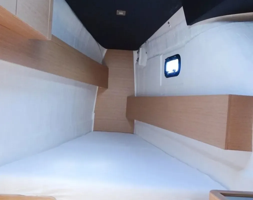 Cabin on Salazar, a Dufour 48 Cat catamaran at Palermo, Italy