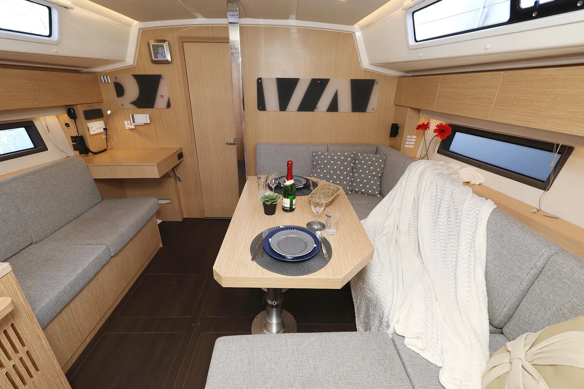 Salon of Silver Seagull, a Bavaria C42 Style sailboat at Grad Biograd na Moru, Croatia