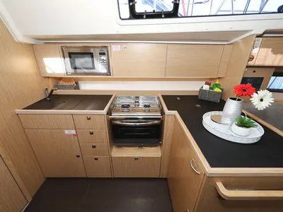 Galley of Silver Seagull, a Bavaria C42 Style sailboat at Grad Biograd na Moru, Croatia