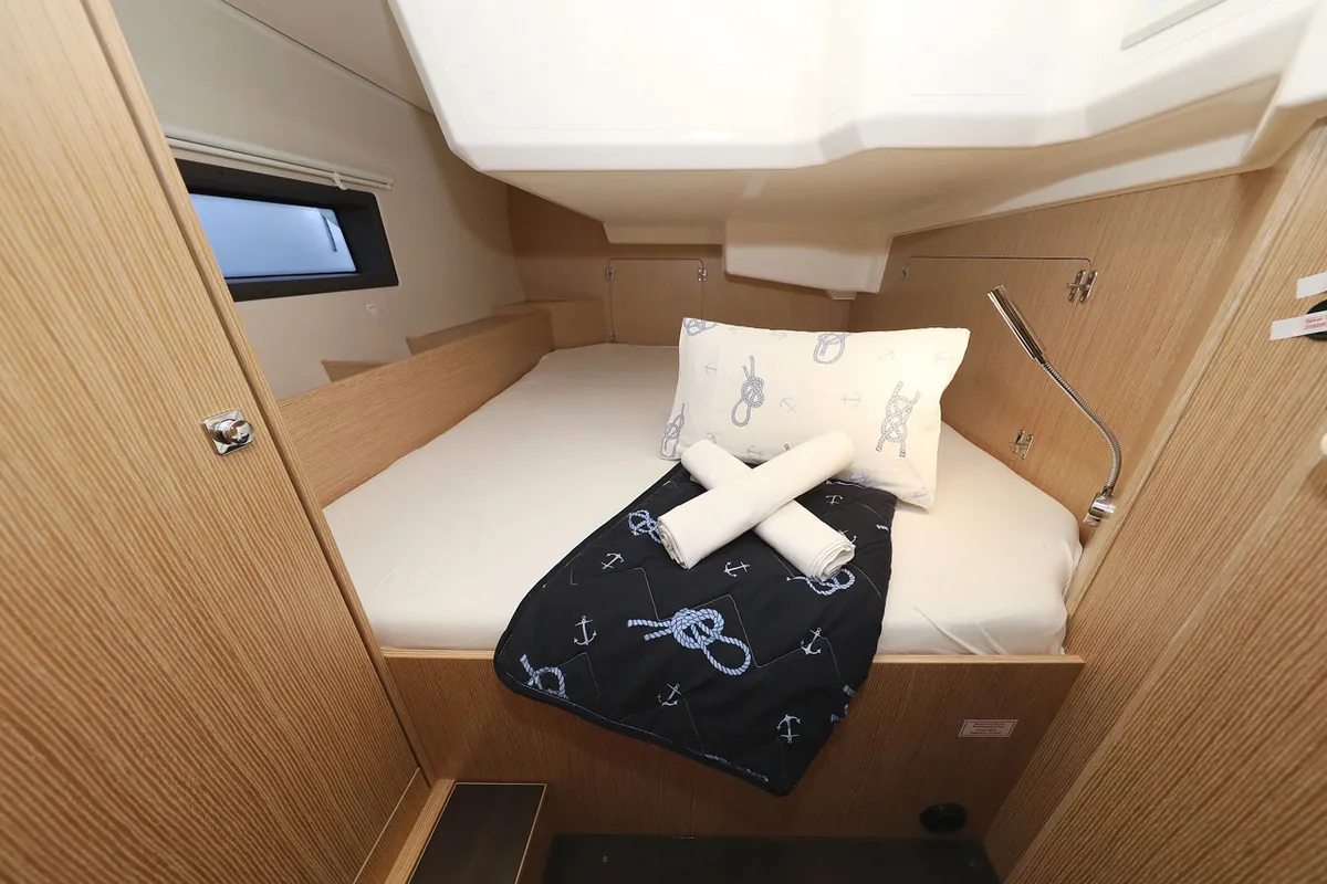 Cabin on Silver Seagull, a Bavaria C42 Style sailboat at Grad Biograd na Moru, Croatia