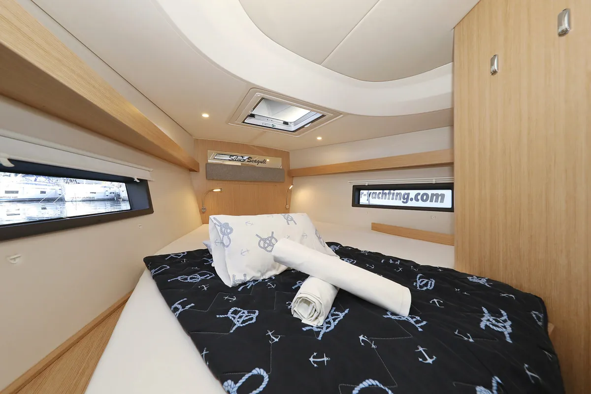 Cabin on Silver Seagull, a Bavaria C42 Style sailboat at Grad Biograd na Moru, Croatia