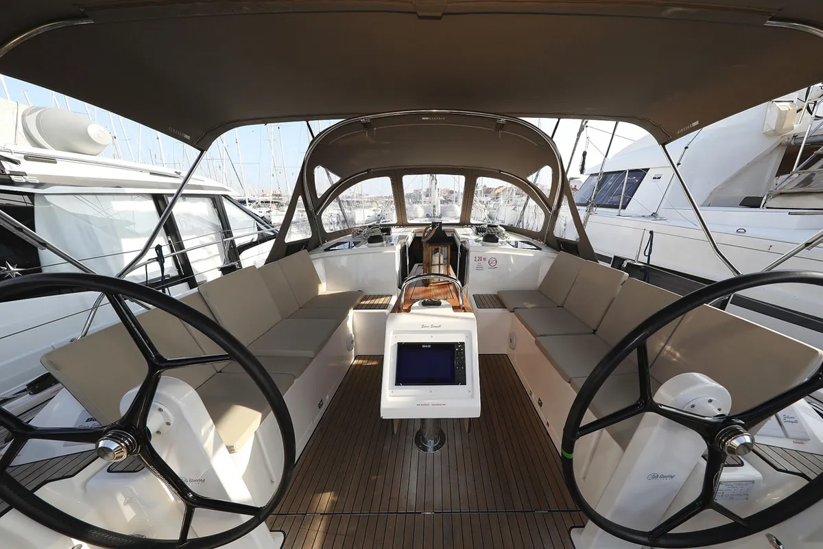 Cockpit of Silver Seagull, a Bavaria C42 Style sailboat at Grad Biograd na Moru, Croatia