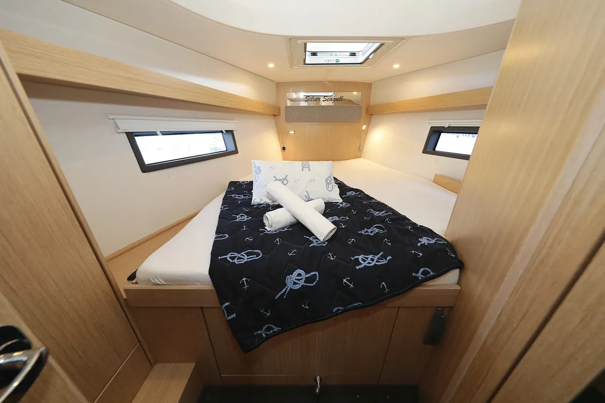 Cabin on Silver Seagull, a Bavaria C42 Style sailboat at Grad Biograd na Moru, Croatia