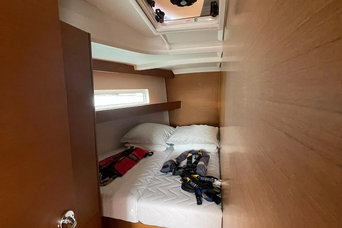 Cabin on Alboran Amaretto, a Jeanneau Sun Odyssey 440 sailboat at es Jonquet, Spain