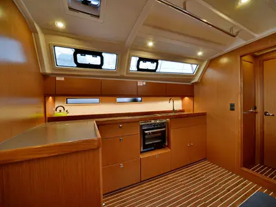 Galley of Veronica II, a Bavaria Cruiser 46 sailboat at Athens, Greece