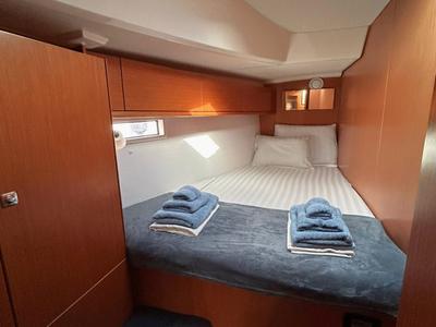 Cabin on Veronica II, a Bavaria Cruiser 46 sailboat at Athens, Greece