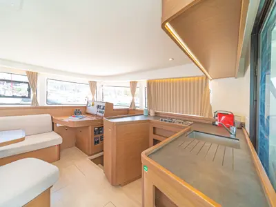 Galley of Four Seasons, a Lagoon 42 catamaran at Kontokali, Greece