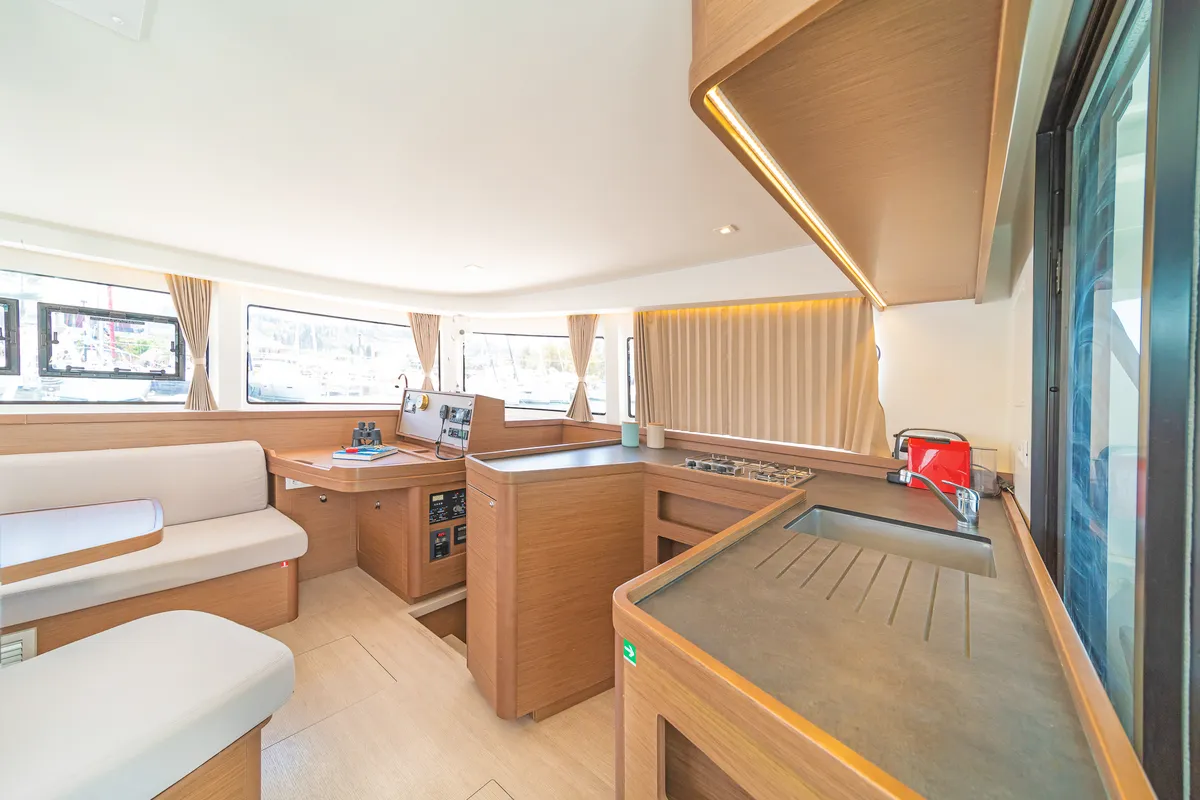 Galley of Four Seasons, a Lagoon 42 catamaran at Kontokali, Greece