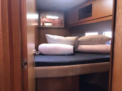 Cabin on Edvige, a Dufour 530 sailboat at Olbia, Italy