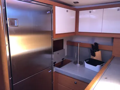Galley of Edvige, a Dufour 530 sailboat at Olbia, Italy