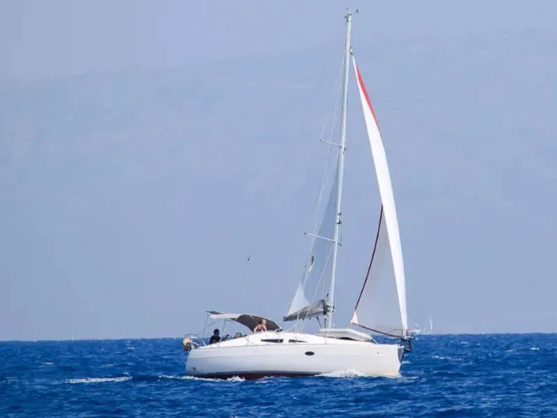 Exterior view of Naftaki, a Elan Impression 344 sailboat at Preveza, Greece