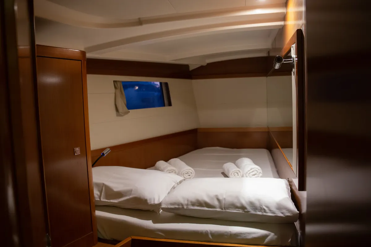 Cabin on Aeolis, a Beneteau Oceanis 48 sailboat at Kavala, Greece