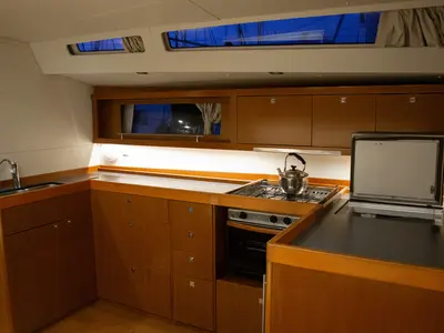 Galley of Aeolis, a Beneteau Oceanis 48 sailboat at Kavala, Greece