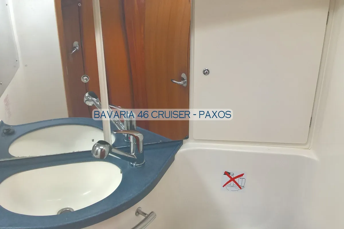 Paxos, a Bavaria 46 Cruiser sailboat at Kontokali, Greece