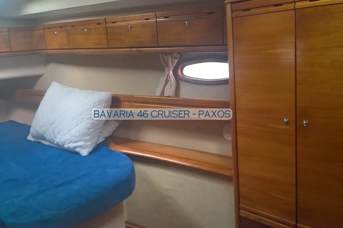 Paxos, a Bavaria 46 Cruiser sailboat at Kontokali, Greece