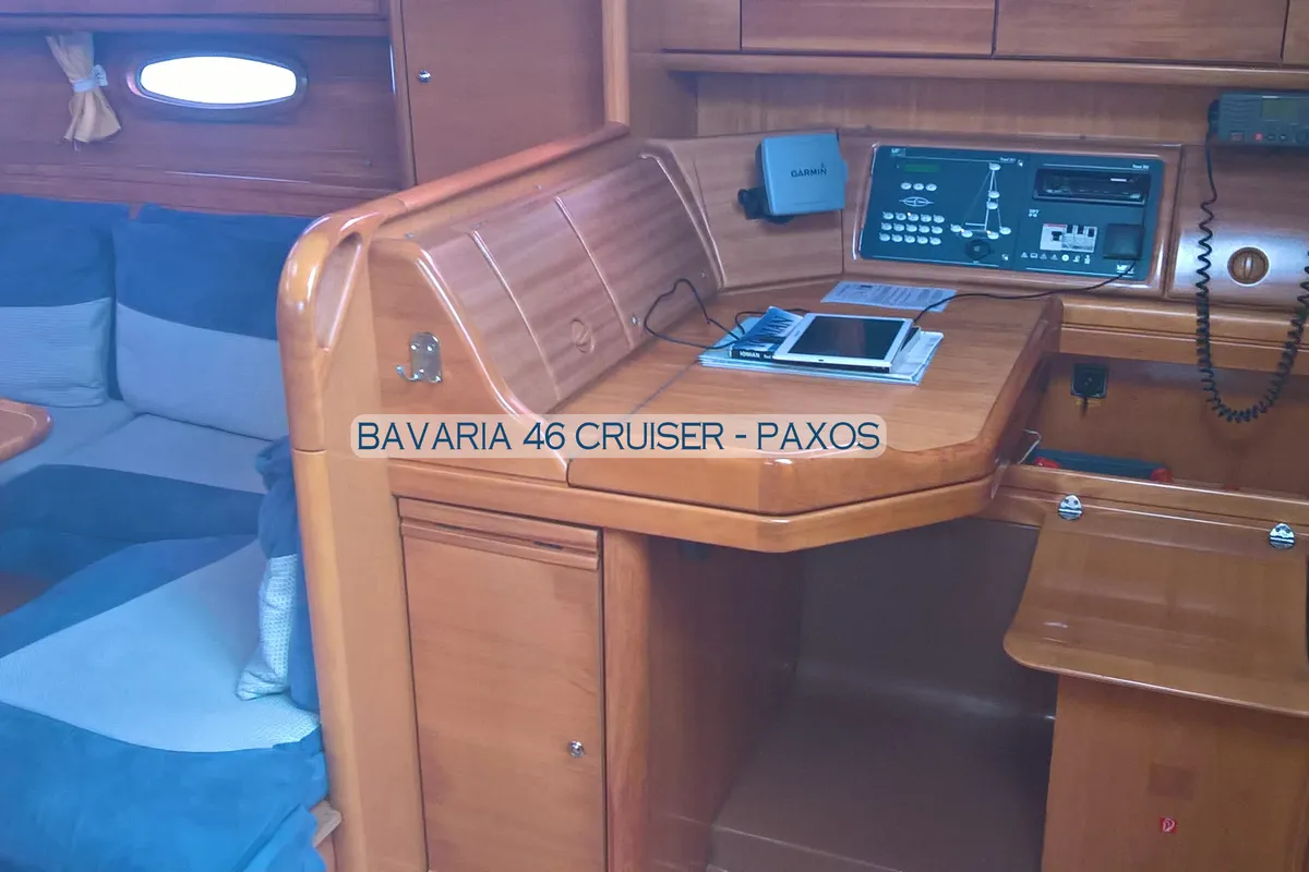 Paxos, a Bavaria 46 Cruiser sailboat at Kontokali, Greece