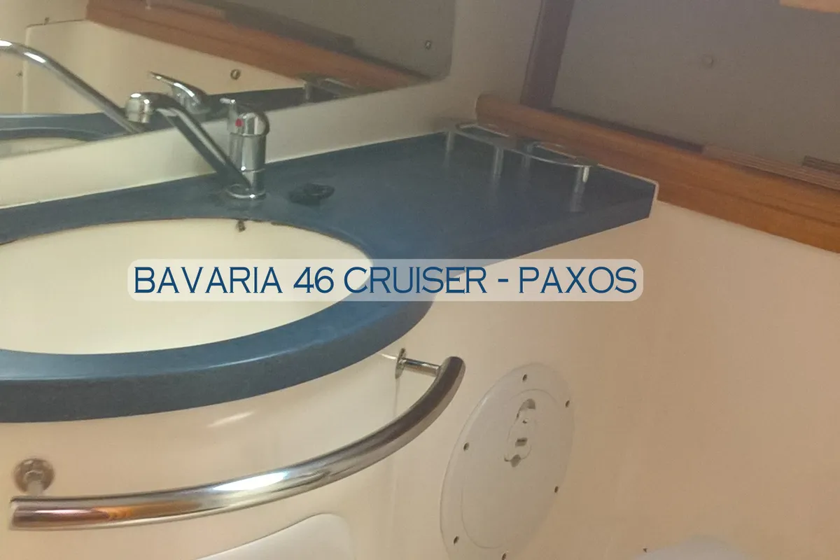 Paxos, a Bavaria 46 Cruiser sailboat at Kontokali, Greece