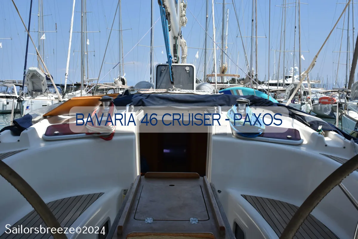 Paxos, a Bavaria 46 Cruiser sailboat at Kontokali, Greece