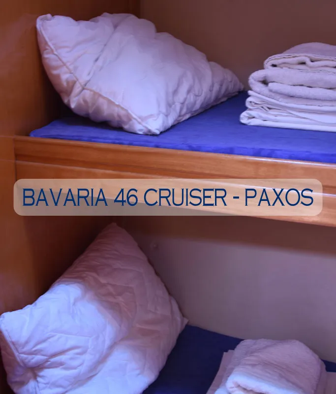 Paxos, a Bavaria 46 Cruiser sailboat at Kontokali, Greece