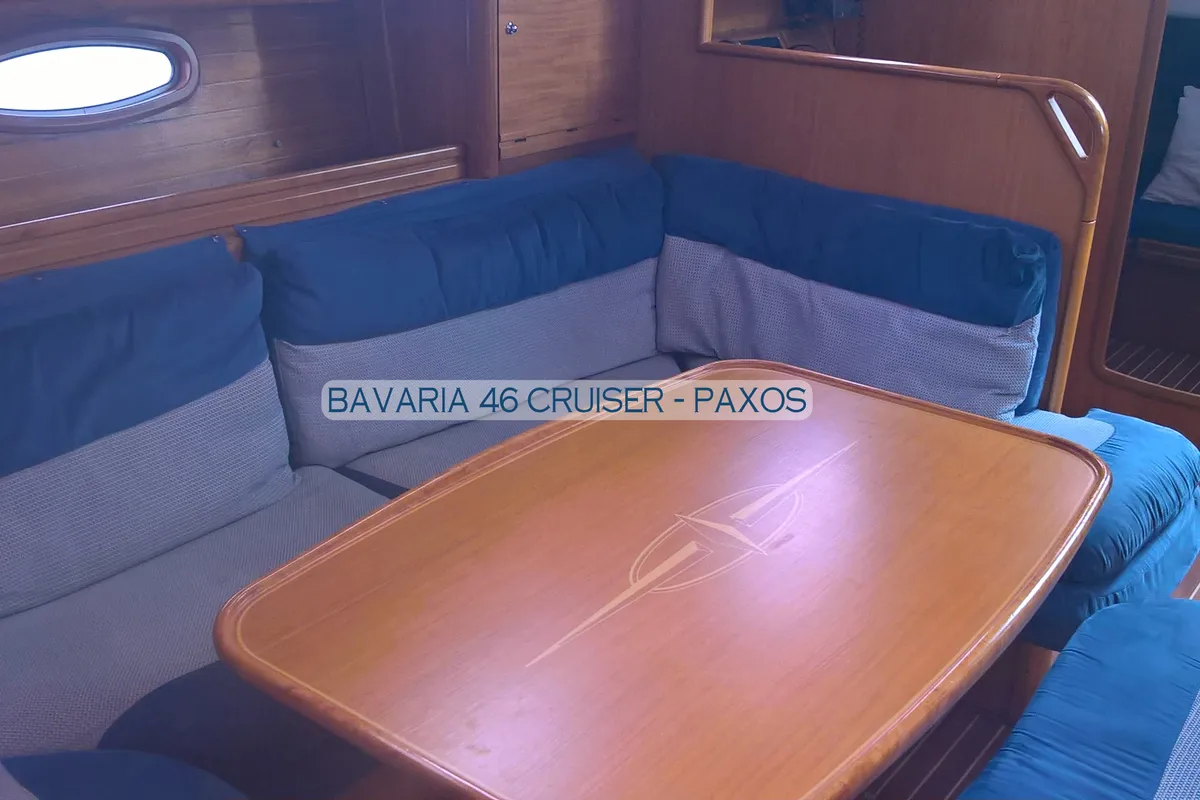 Paxos, a Bavaria 46 Cruiser sailboat at Kontokali, Greece