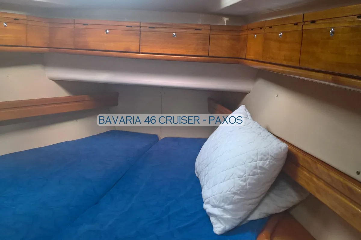 Paxos, a Bavaria 46 Cruiser sailboat at Kontokali, Greece
