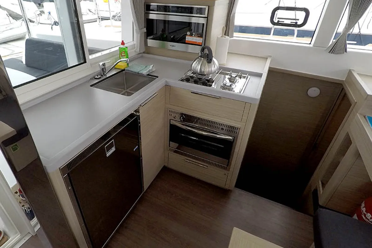 Galley of Duplo II, a Lagoon 40 catamaran at Grad Šibenik, Croatia
