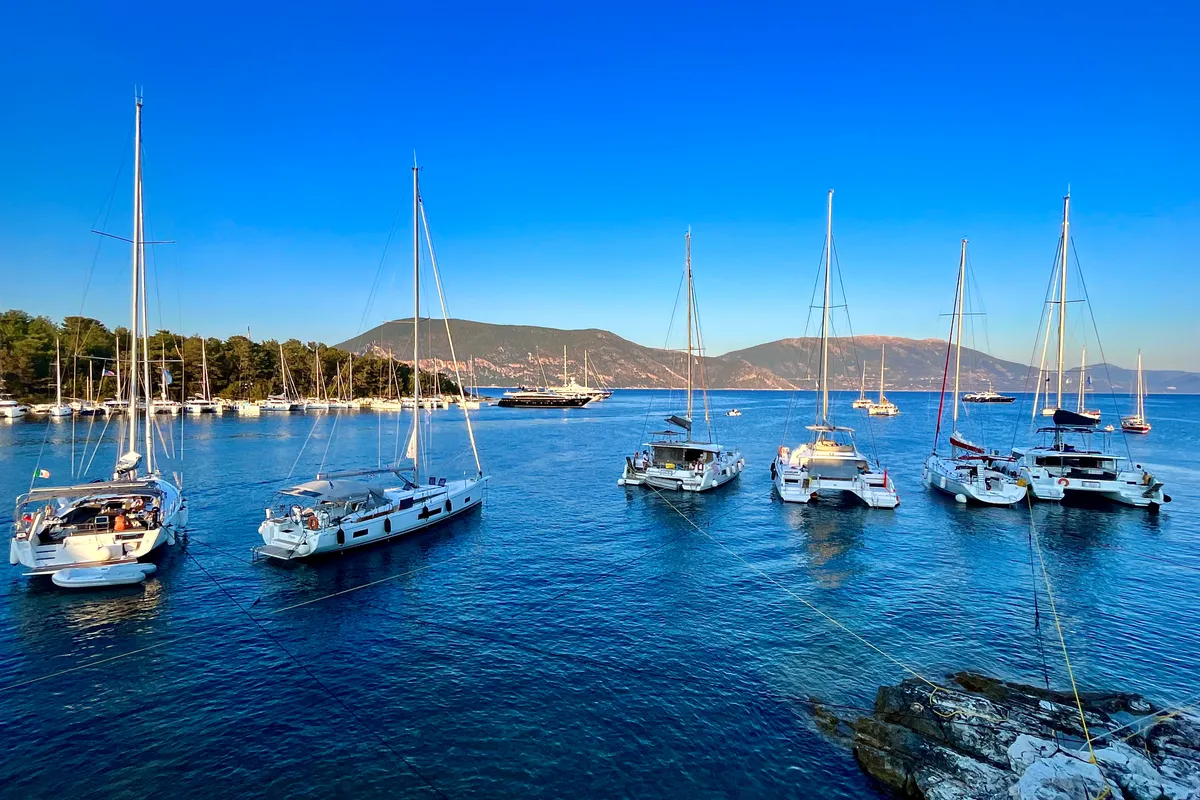 Infinity, a Lagoon 500 catamaran at Municipal Unit of Palairos, Greece