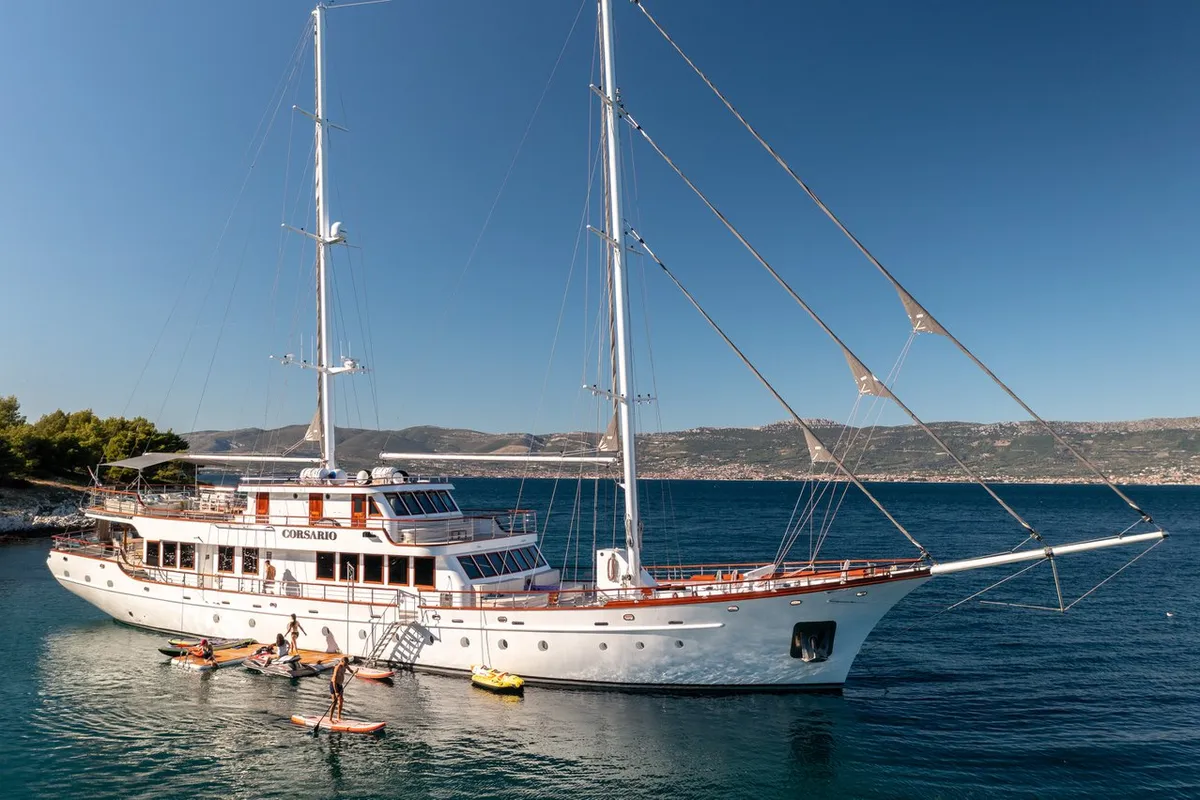 Exterior view of Corsario, a Custom Made Corsario sailboat at Split, Croatia