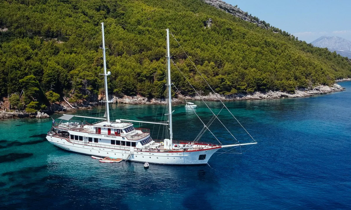 Exterior view of Corsario, a Custom Made Corsario sailboat at Split, Croatia