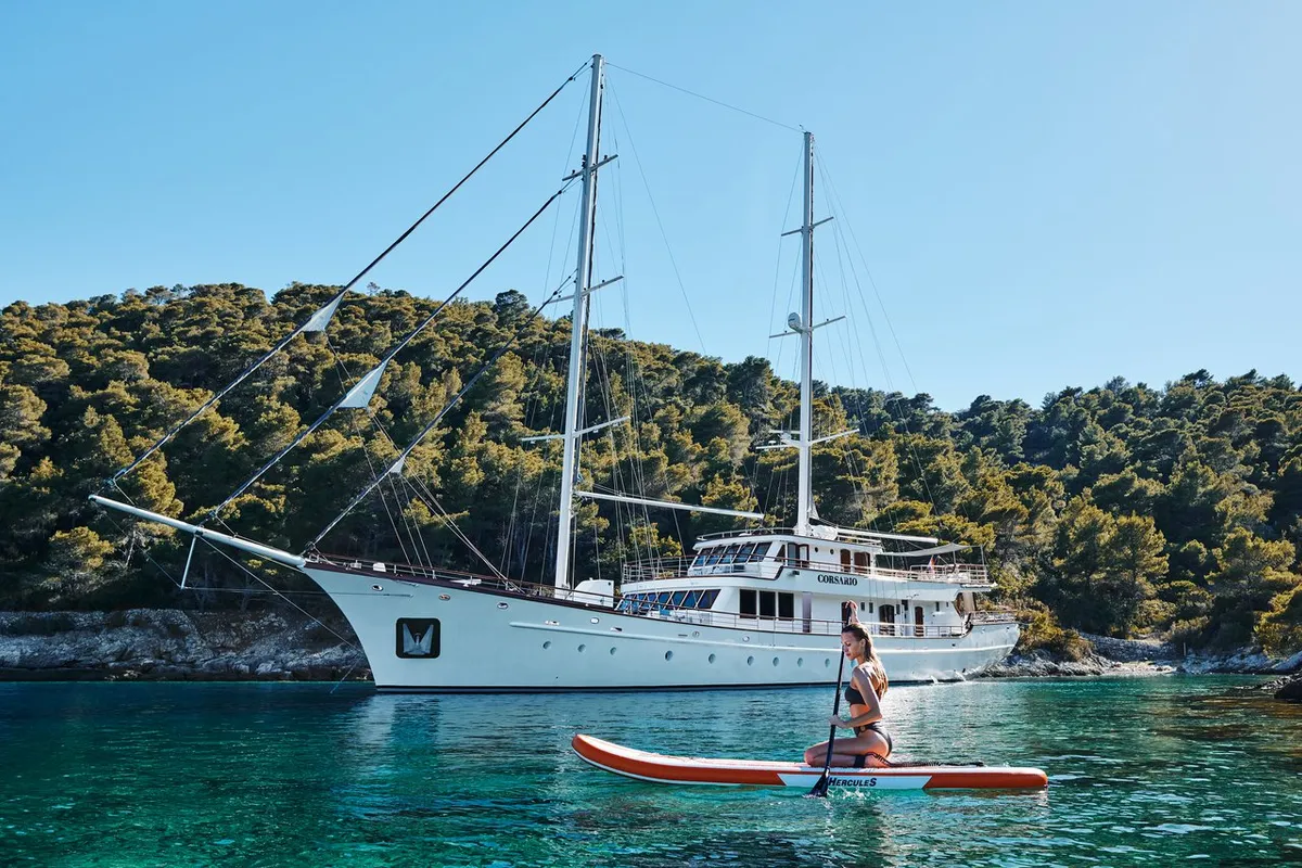 Exterior view of Corsario, a Custom Made Corsario sailboat at Split, Croatia