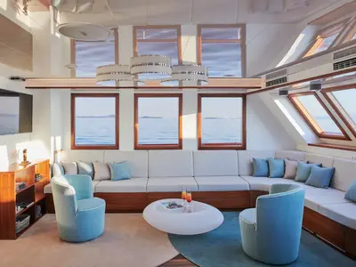 Salon of Corsario, a Custom Made Corsario sailboat at Split, Croatia