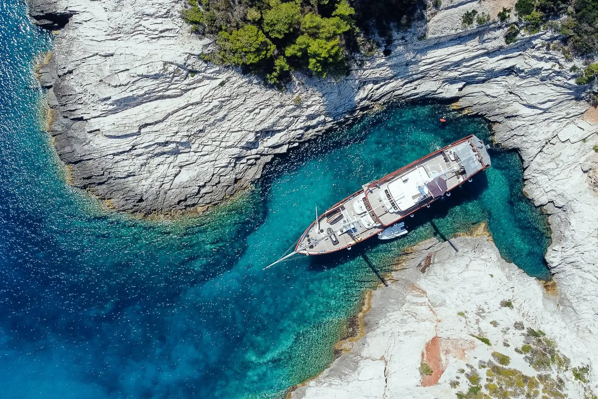Exterior view of Corsario, a Custom Made Corsario sailboat at Split, Croatia