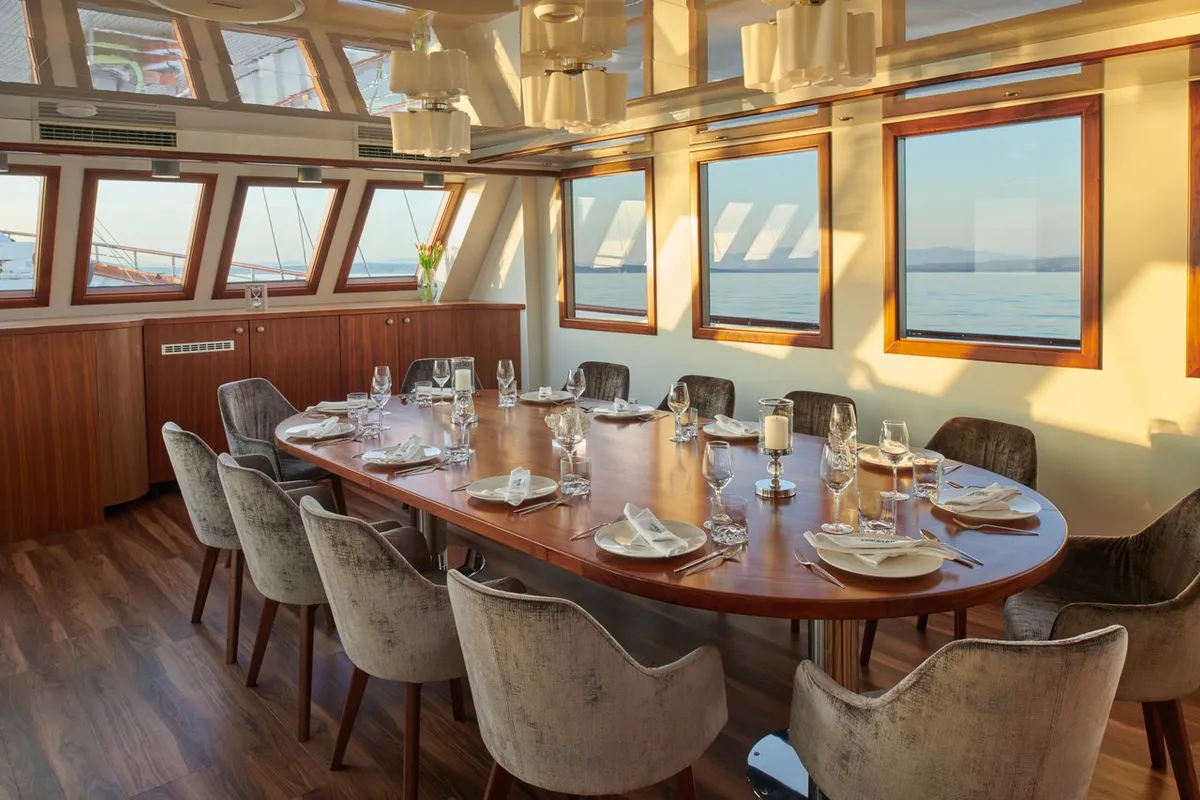 Salon of Corsario, a Custom Made Corsario sailboat at Split, Croatia