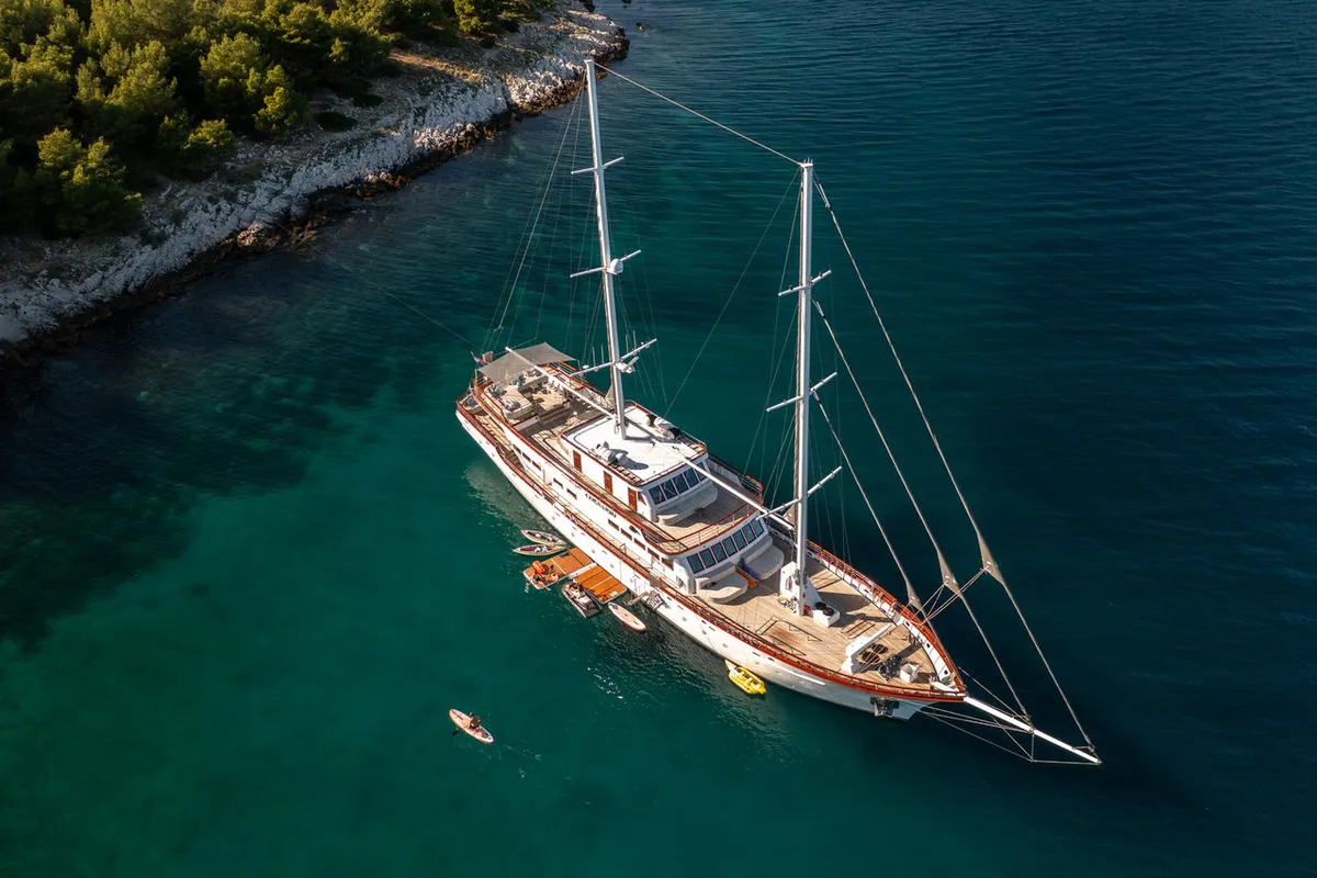 Exterior view of Corsario, a Custom Made Corsario sailboat at Split, Croatia