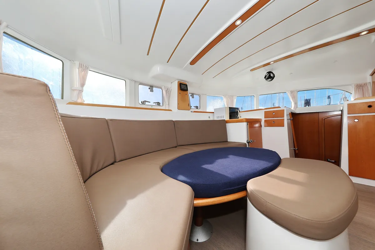 Salon of Love Song, a Lagoon 380 S2 catamaran at Grad Biograd na Moru, Croatia