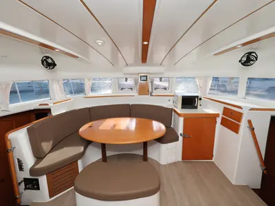 Galley of Love Song, a Lagoon 380 S2 catamaran at Grad Biograd na Moru, Croatia