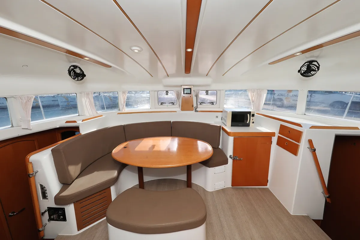 Galley of Love Song, a Lagoon 380 S2 catamaran at Grad Biograd na Moru, Croatia